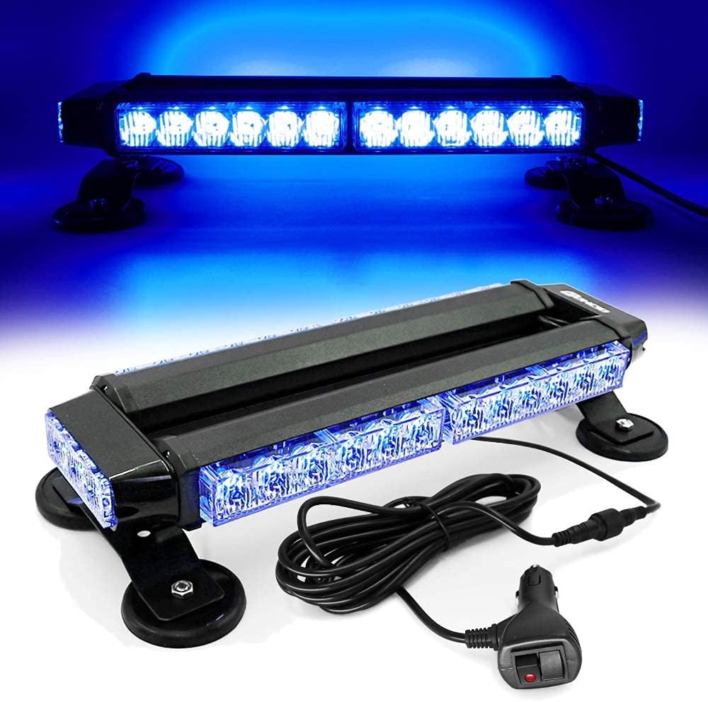 White Red 26 54 LED Roof Top Double Side Emergency Strobe Light Bar with Magnetic Base C912