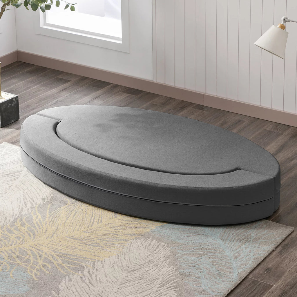 Folding Sofa Bed Linen Upholstery Dark Gray G78879