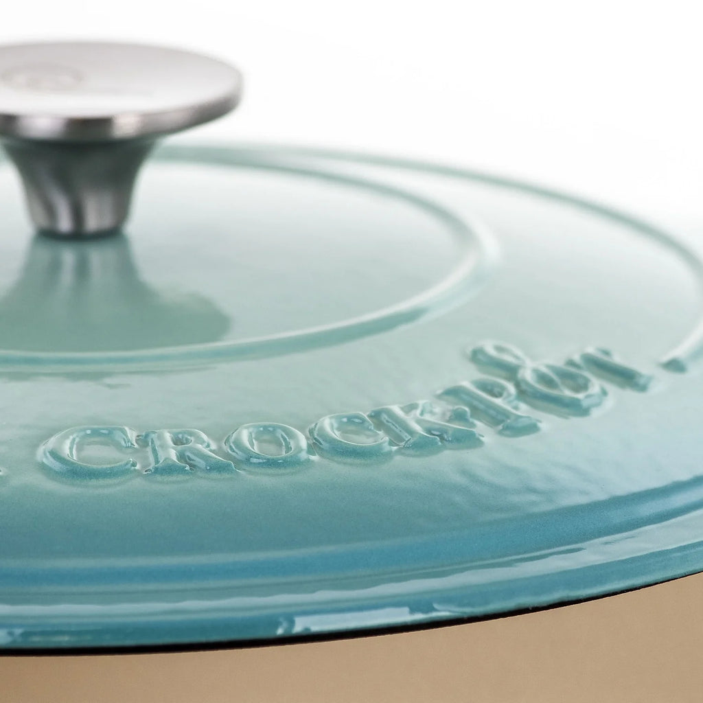 2-Piece Enameled Cast Iron Dutch Oven, 7 Quarts, Aqua Blue P57342