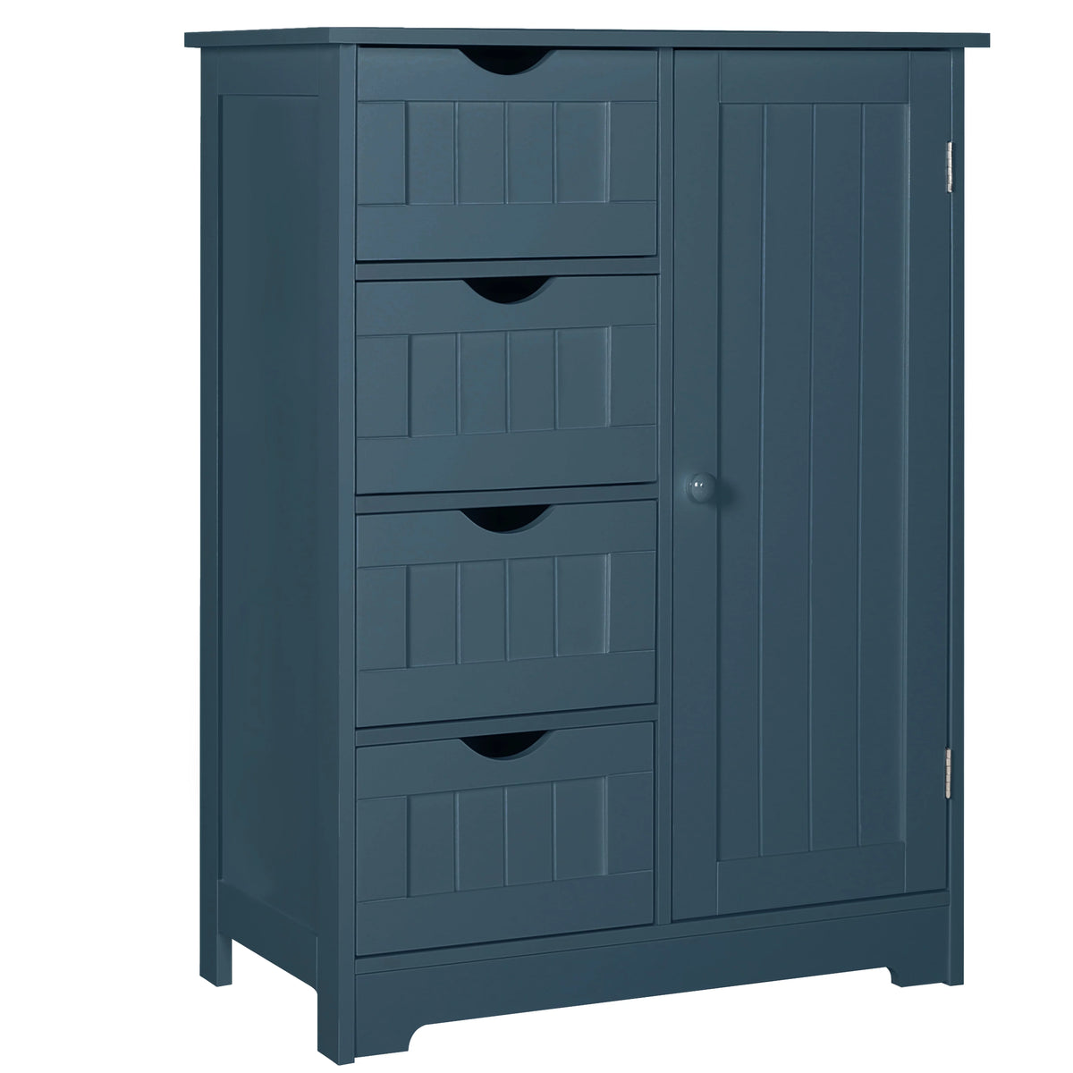 Blue Wooden Bathroom Floor Storage Cabinet with 4 Drawers and 1 Cupboard S940