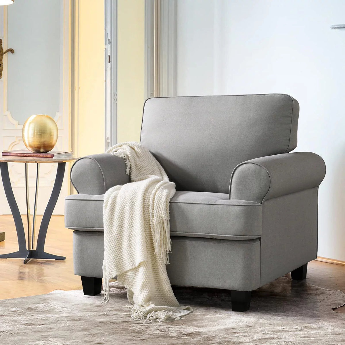 Light Gray Upholstered Accent Chair A460229