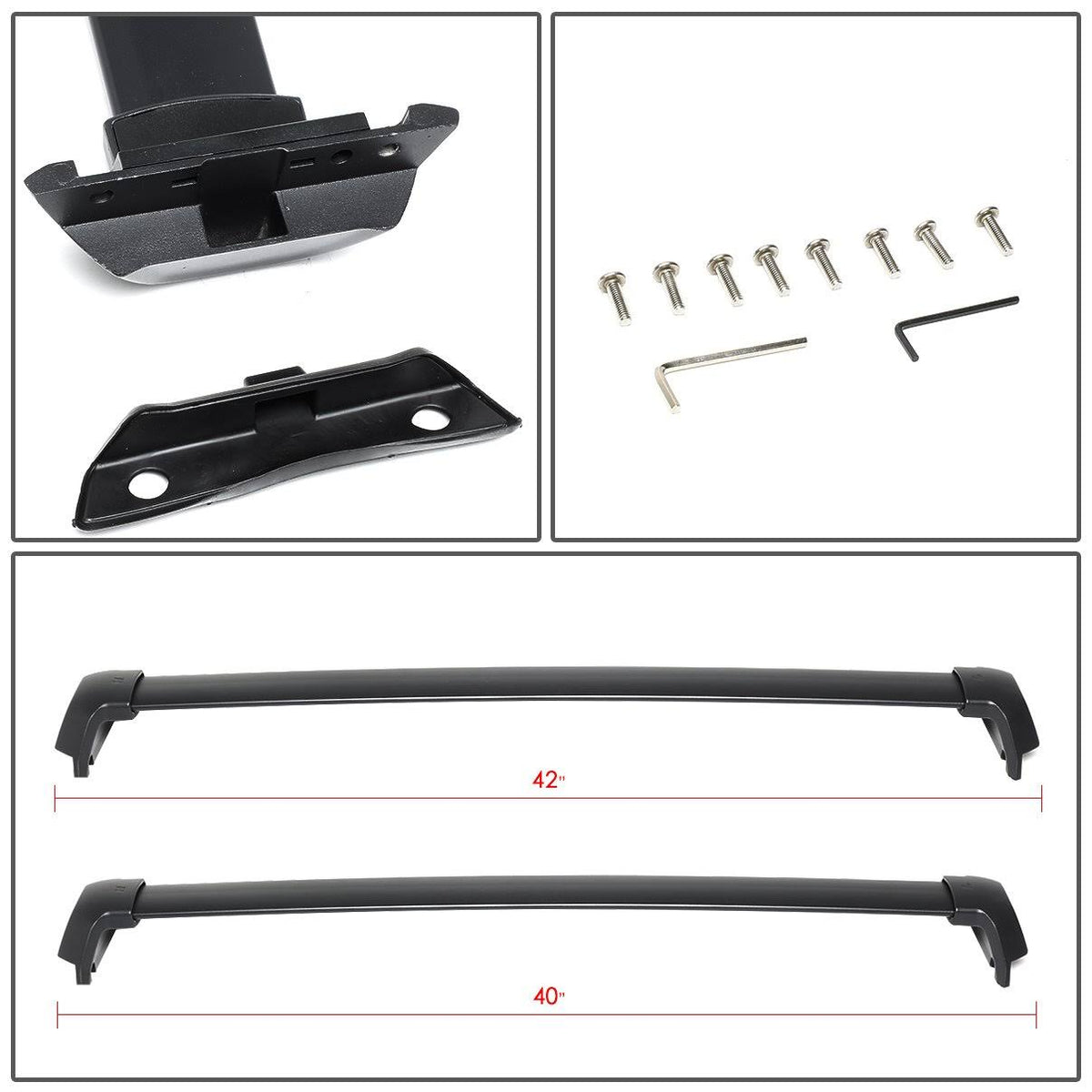 Pair OE Style Aluminum Roof Rail Cross Bar Carrier Y392