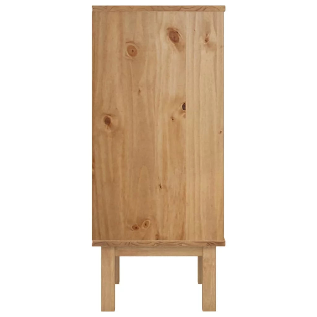 Brown&White Solid Wood Pine Drawer Cabinet B242