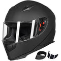 Full Face Motorcycle Helmet with Removable Neck Scarf and 2 Visors F80921