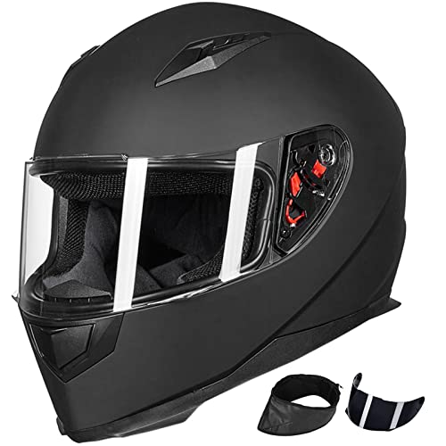 Full Face Motorcycle Helmet with Removable Neck Scarf and 2 Visors F80921