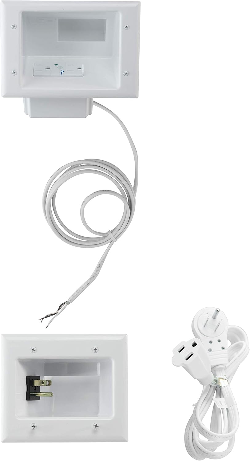 White TV Cable Organizer Kit with Power Solution T434702