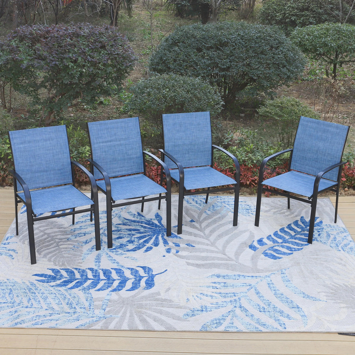 9-Piece Outdoor Patio Dining Set with Steel Table & Textilene Chairs V282