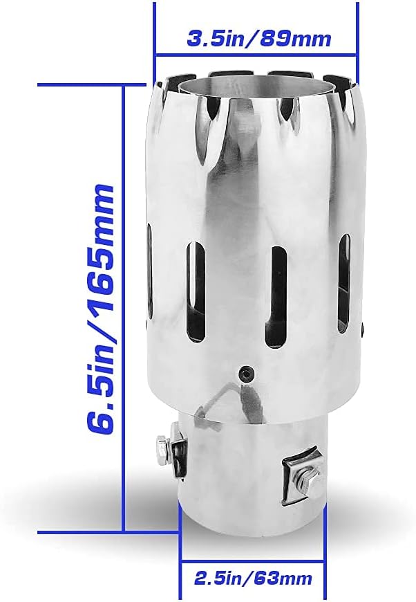 2.5" Inlet 3.5" Outlet LED Exhaust Tip Burnt Type 6.5" Length Car Exhaust Tail Pipe Pack of 2 Y67094