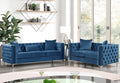 Blue Velvet 2 Pieces Sofa and Loveseat V8342
