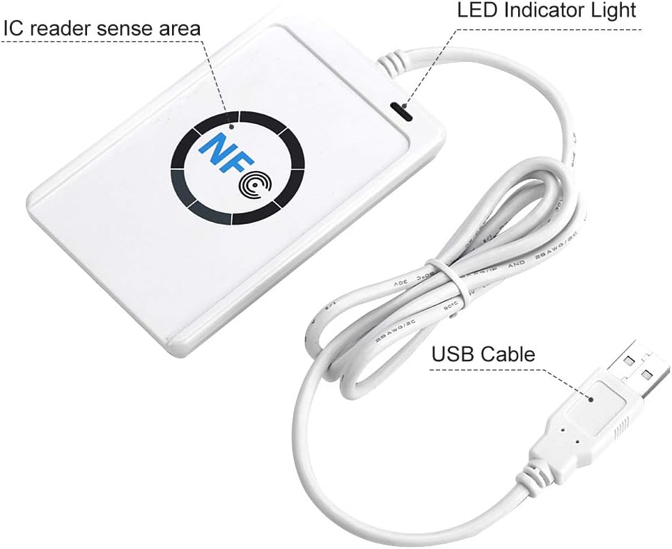 NFC RFID Contactless Smart Card Reader Writer with USB and 5X IC Card M784865