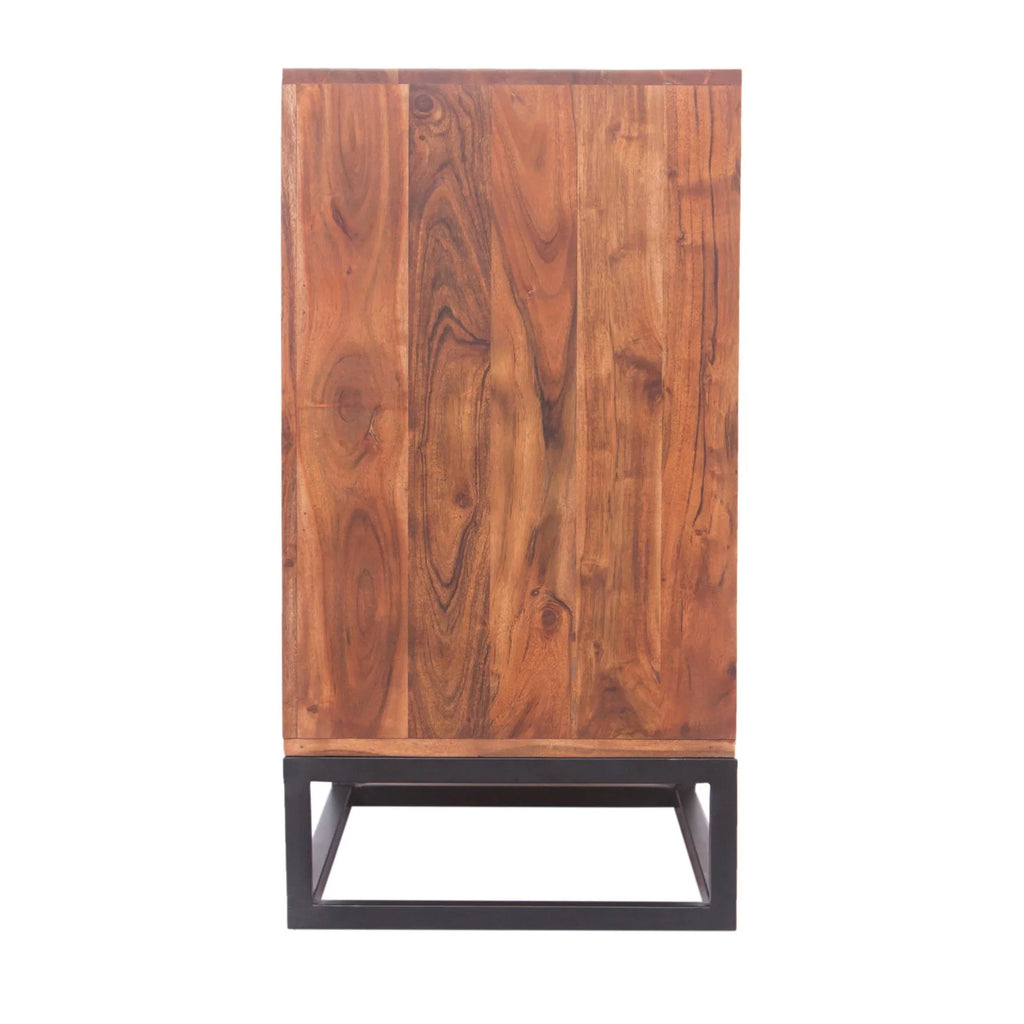 Acacia Wood Dresser or Display Unit Walnut Brown & Black V735241
