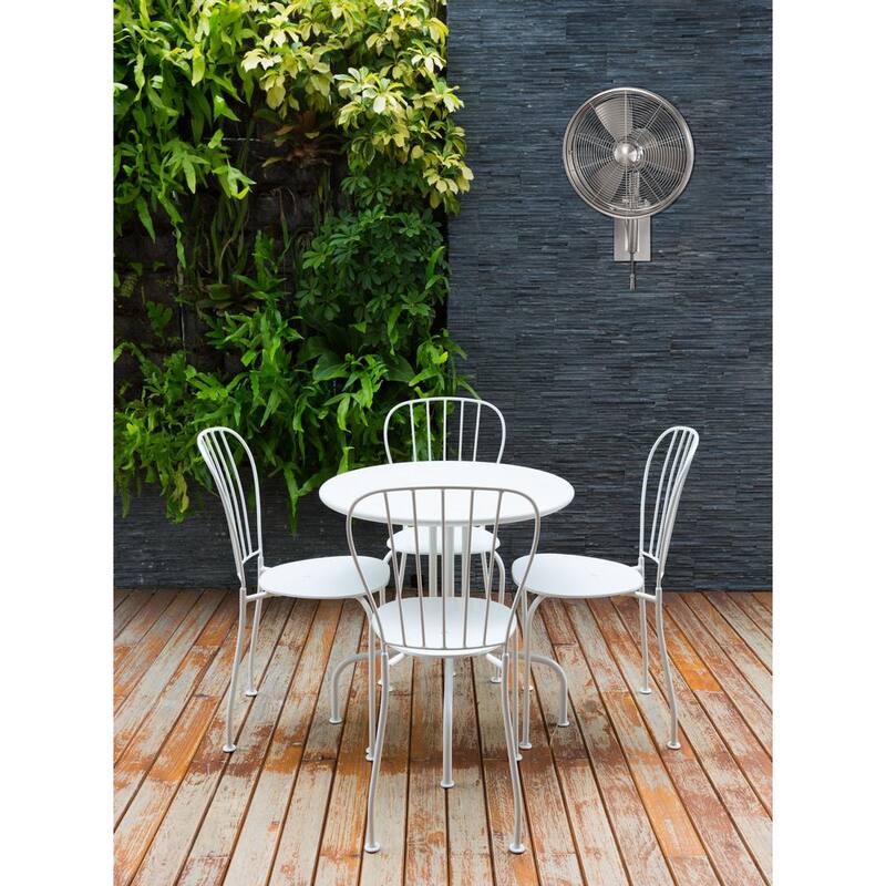 15 in. Indoor/Outdoor Brushed Nickel Wall Mount Fan Y663290