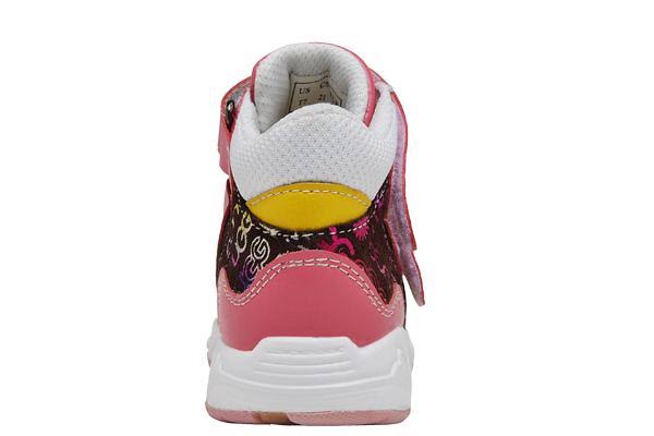 White/Red Leather/Mesh Orthopedic High Top P661