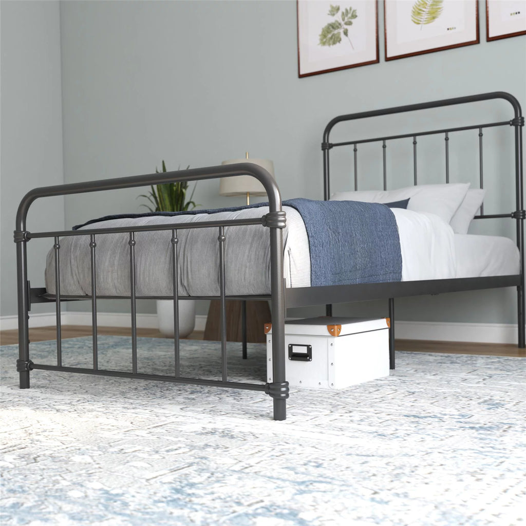 Black Twin Metal Platform Bed Z2403