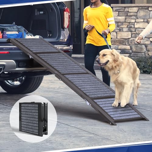 67" Foldable Dog Ramp with Non-Slip Rug Surface C201