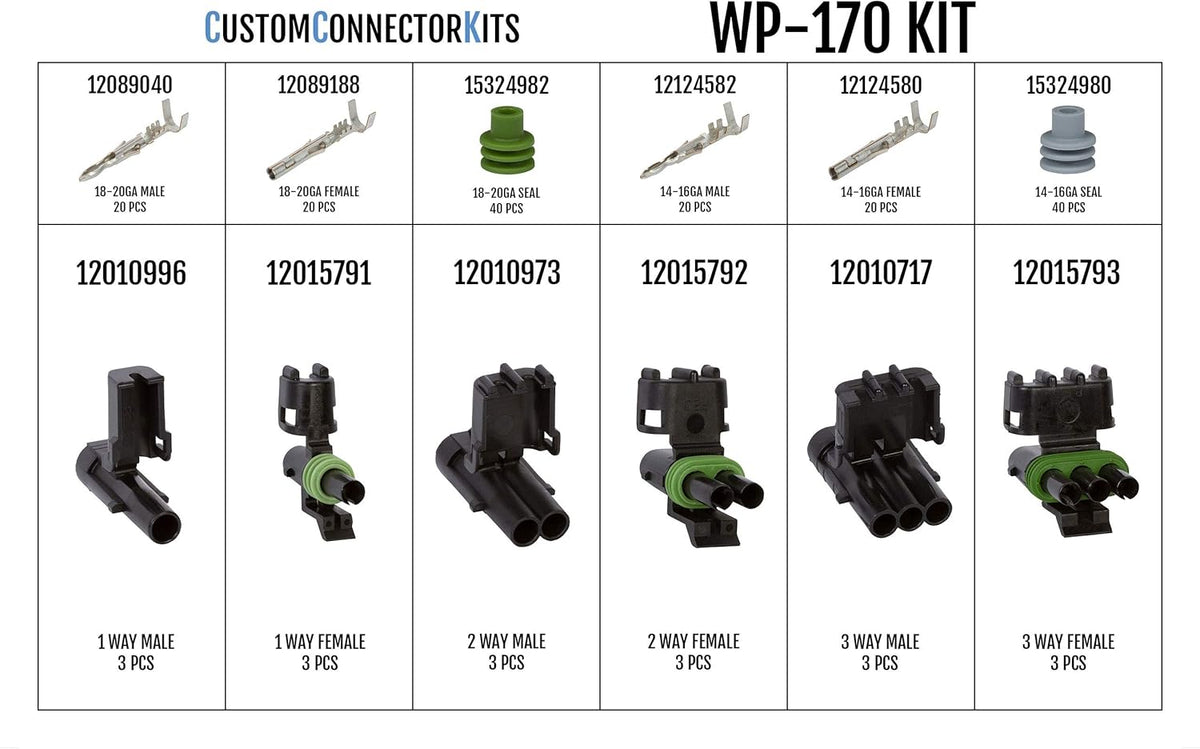 178 Piece Sealed Weatherproof Automotive Electrical Connector Kit V4031