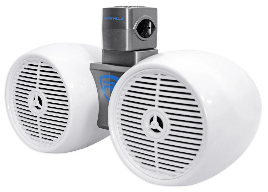 Dual 6.5" White 600 Watt Marine Wakeboard Tower Speaker System G2399