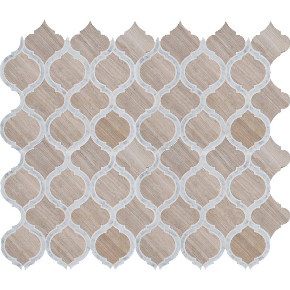 White Polished Marble Mosaic Tile Z86663