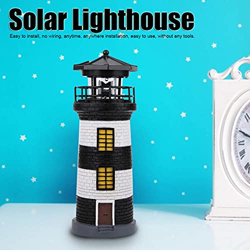 Solar Lighthouse Rotating Outdoor Light Garden Ornament C80942