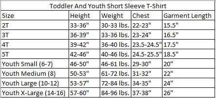 Toddler and Youth Short Sleeve Graphic T-Shirt X954