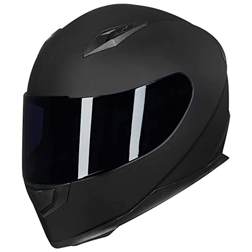 Full Face Motorcycle Helmet with Removable Neck Scarf and 2 Visors F80921