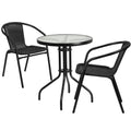 3-Piece Glass Round Outdoor Bistro Set F4468