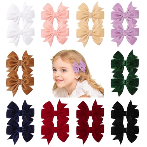 Velvet Hair Bows, 20PCS 3" Alligator Clips S61877