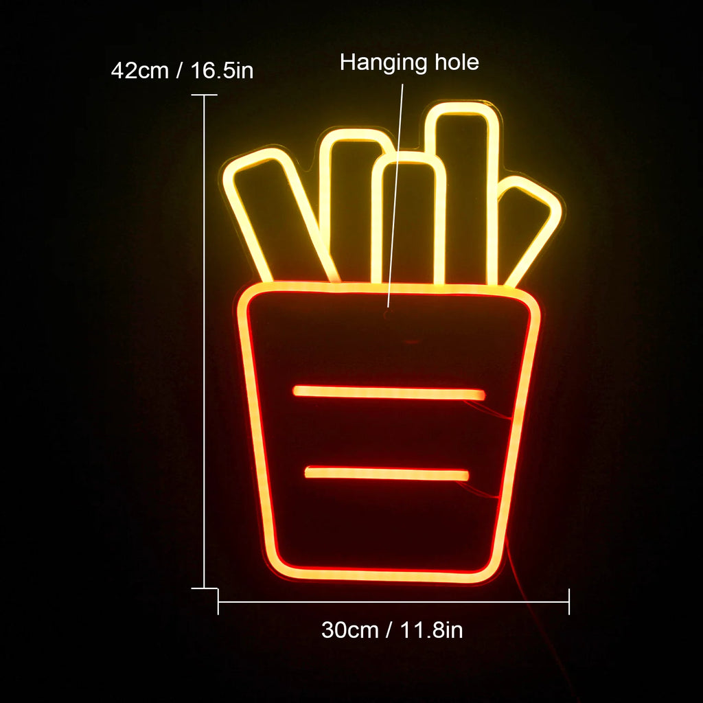 French Fries Shaped LED Neon Light Sign O761