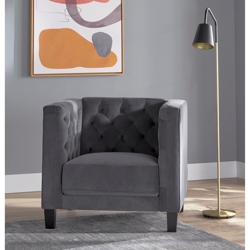 Modern Chesterfield Back Accent Chair Velvet M6324