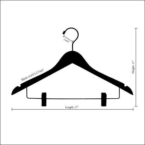 Wooden Combo Hanger with Adjustable Clips Case of 50 Y380096