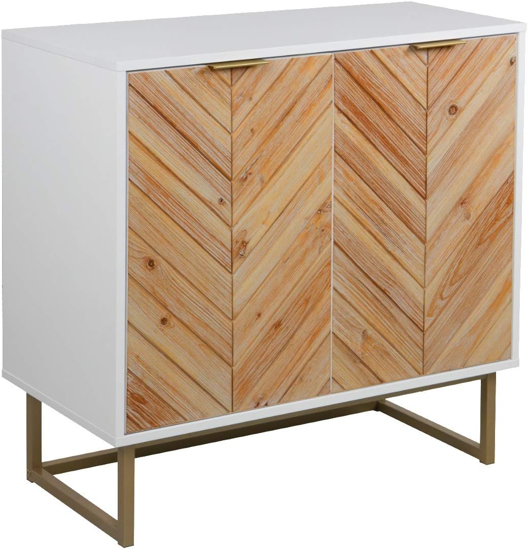 White Free Standing Accent Cabinet with Doors A560