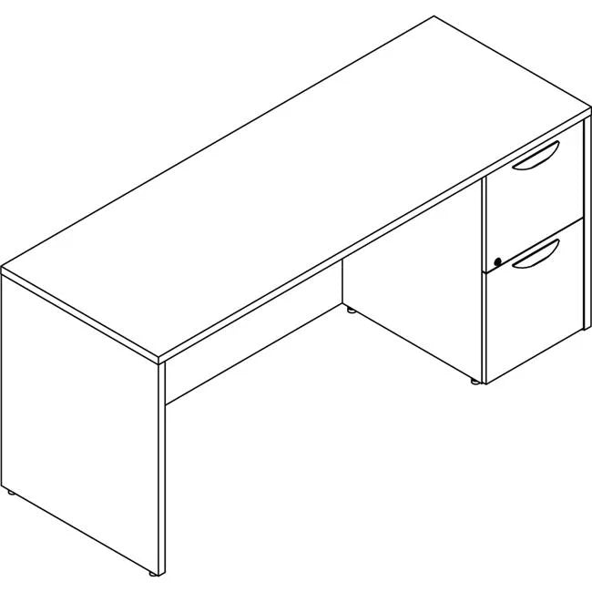 24 x 66 in. Laminate Desk Unit Right Credenza, Gray Elm W705959
