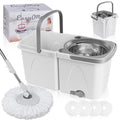 Spin Mop and Bucket with Wringer Set, 4 Reusable Microfiber Mop Pads Q2622
