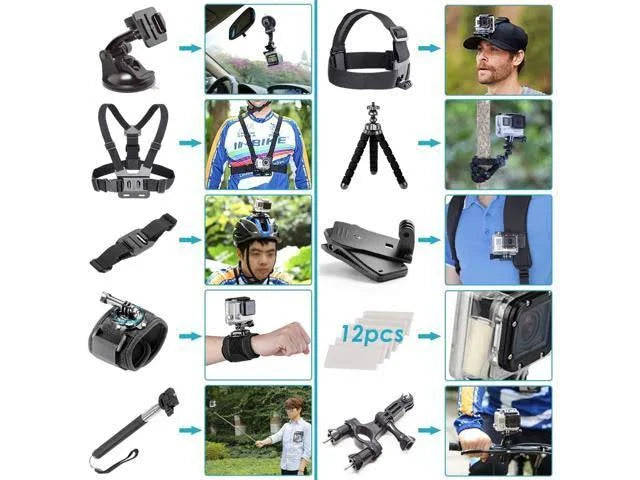 4K Waterproof Action Camera with 50 Piece Accessory Kit P6104