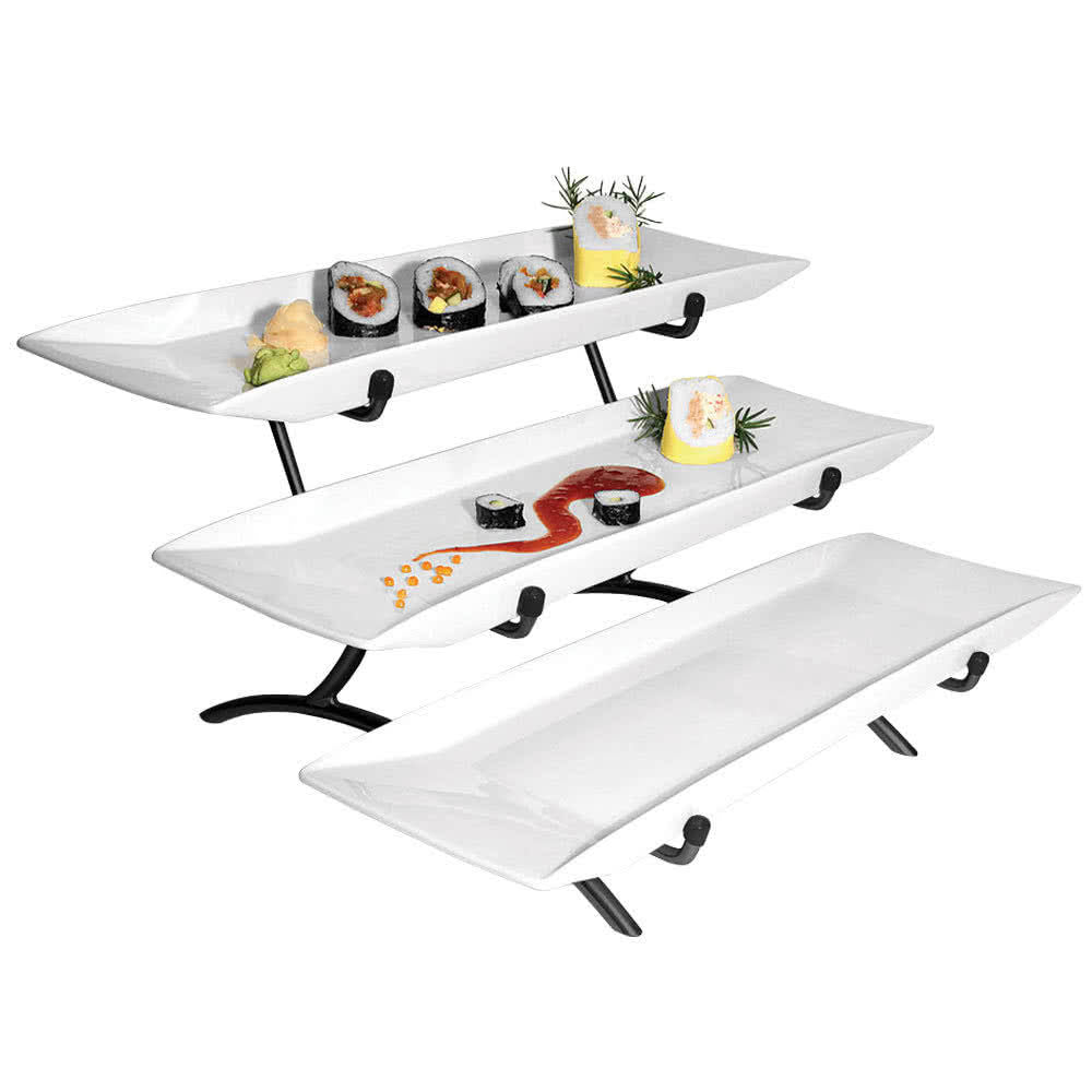 3 Level Long Platter Tier Black F643971