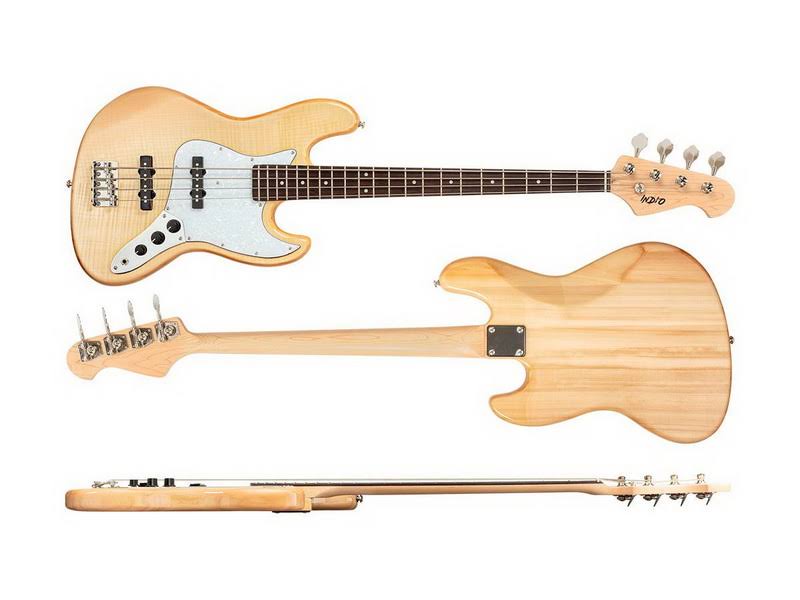 Natural Flamed Maple Electric Bass with Gig Bag I381956