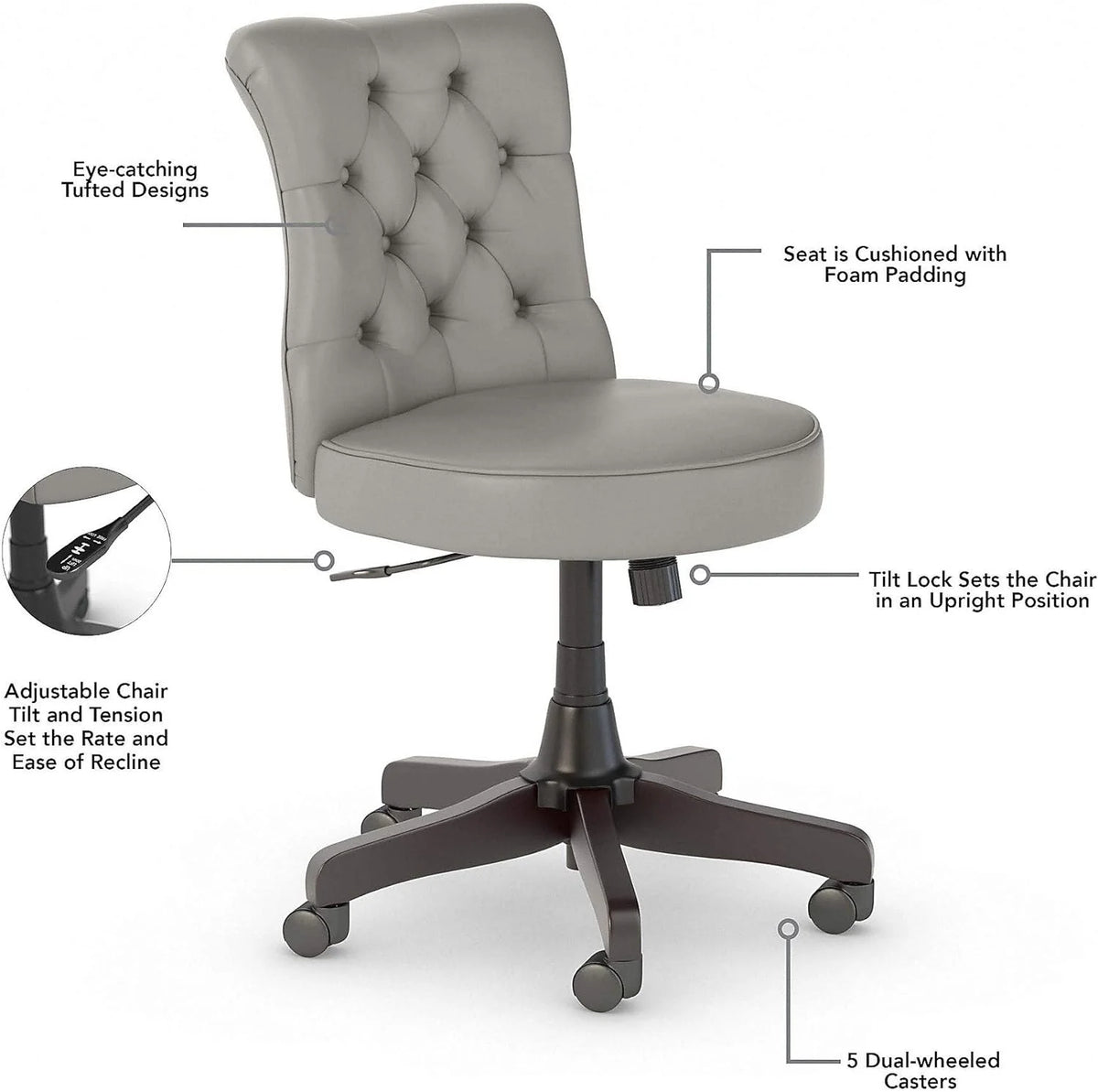 Light Gray Leather Office Chair P38516