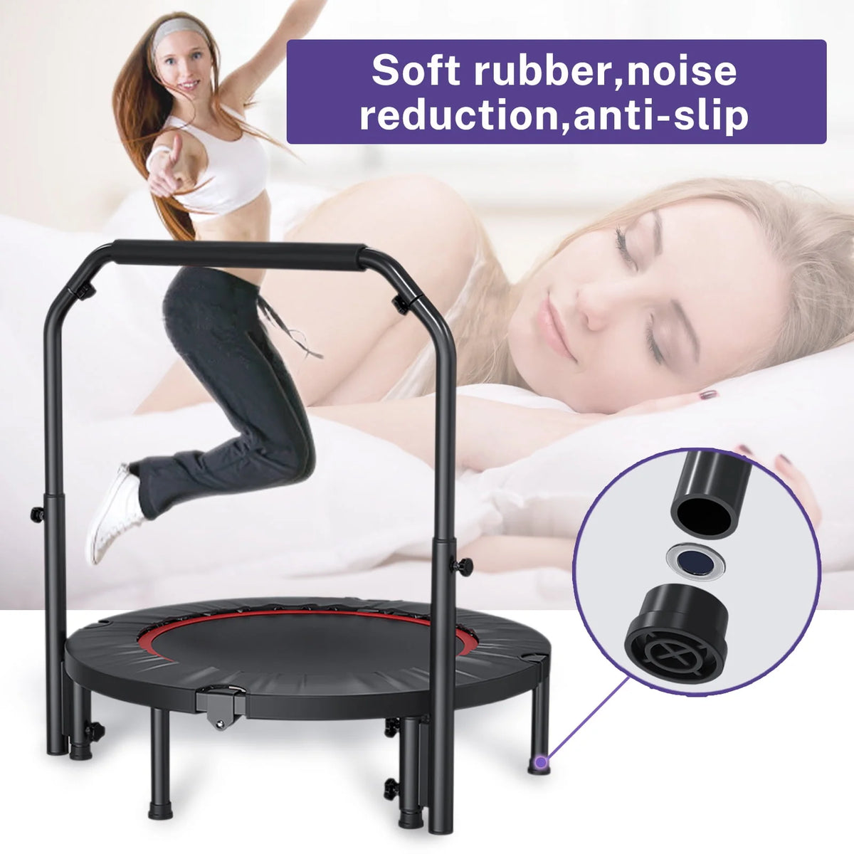 40 Fitness Mini Trampoline with Adjustable Handle Z6294