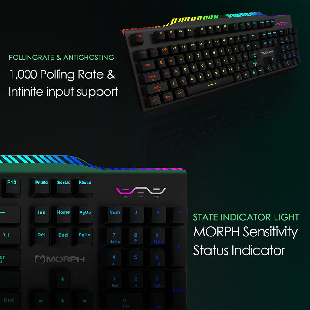 Black USB Wired RGB Mechanical Gaming Keyboard Z2589