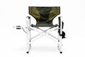 Padded Folding Outdoor Chair with Side Table and Storage Pockets, Lightweight Oversized Directors Chair, Green V232