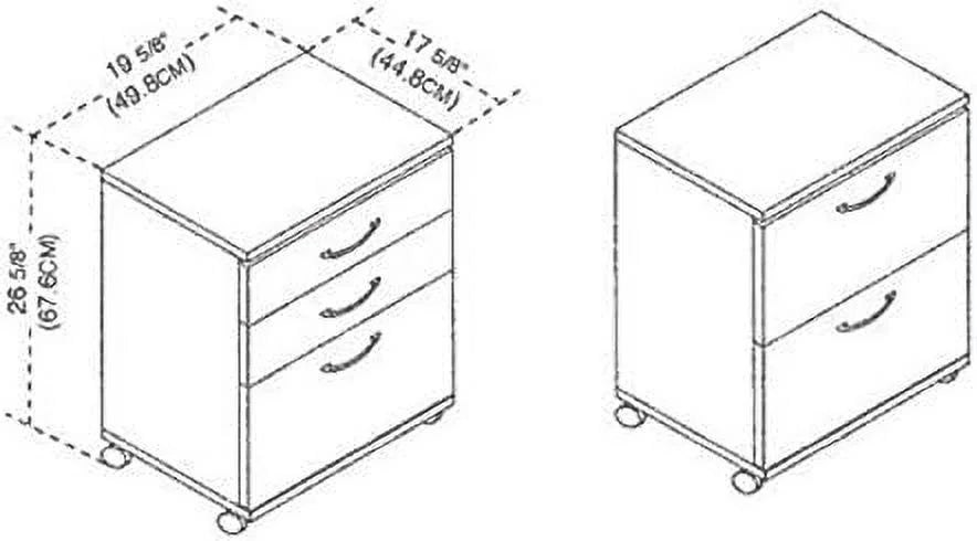 Wood 3 Drawer Mobile Filing Cabinet R938