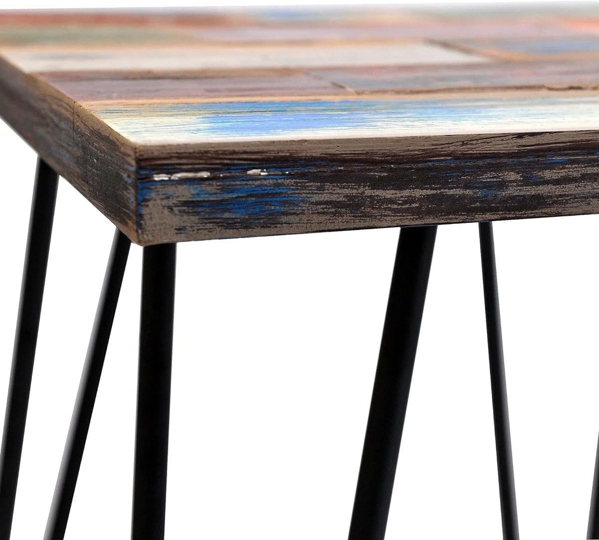 Reclaimed Wood End Table with Hairpin Legs X61975