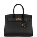 Black Leather Handbag J5644