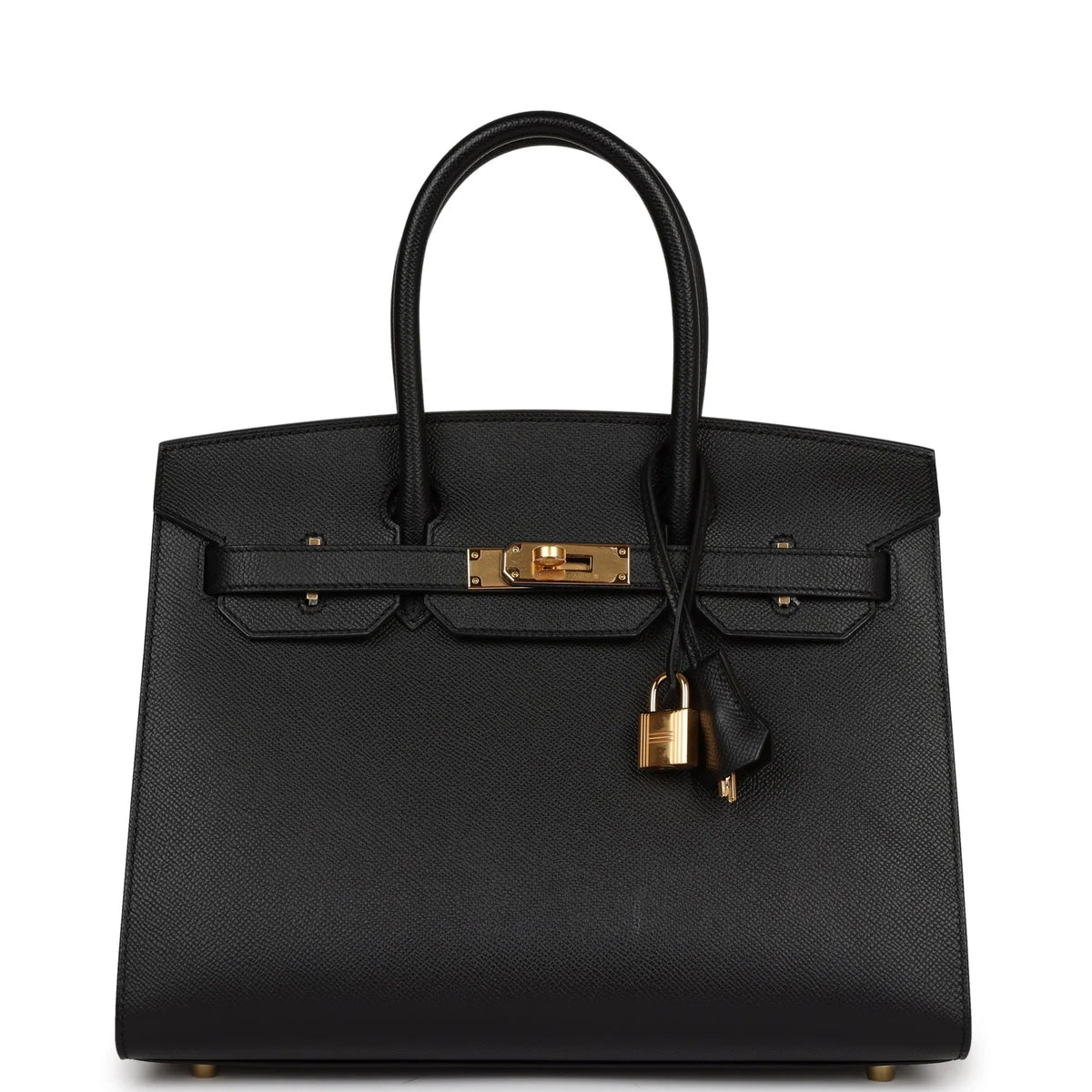 Black Leather Handbag J5644