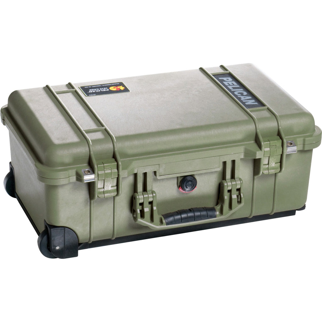 Olive Drab Green Watertight Carry On Hard Case with Foam Insert & Wheels H683