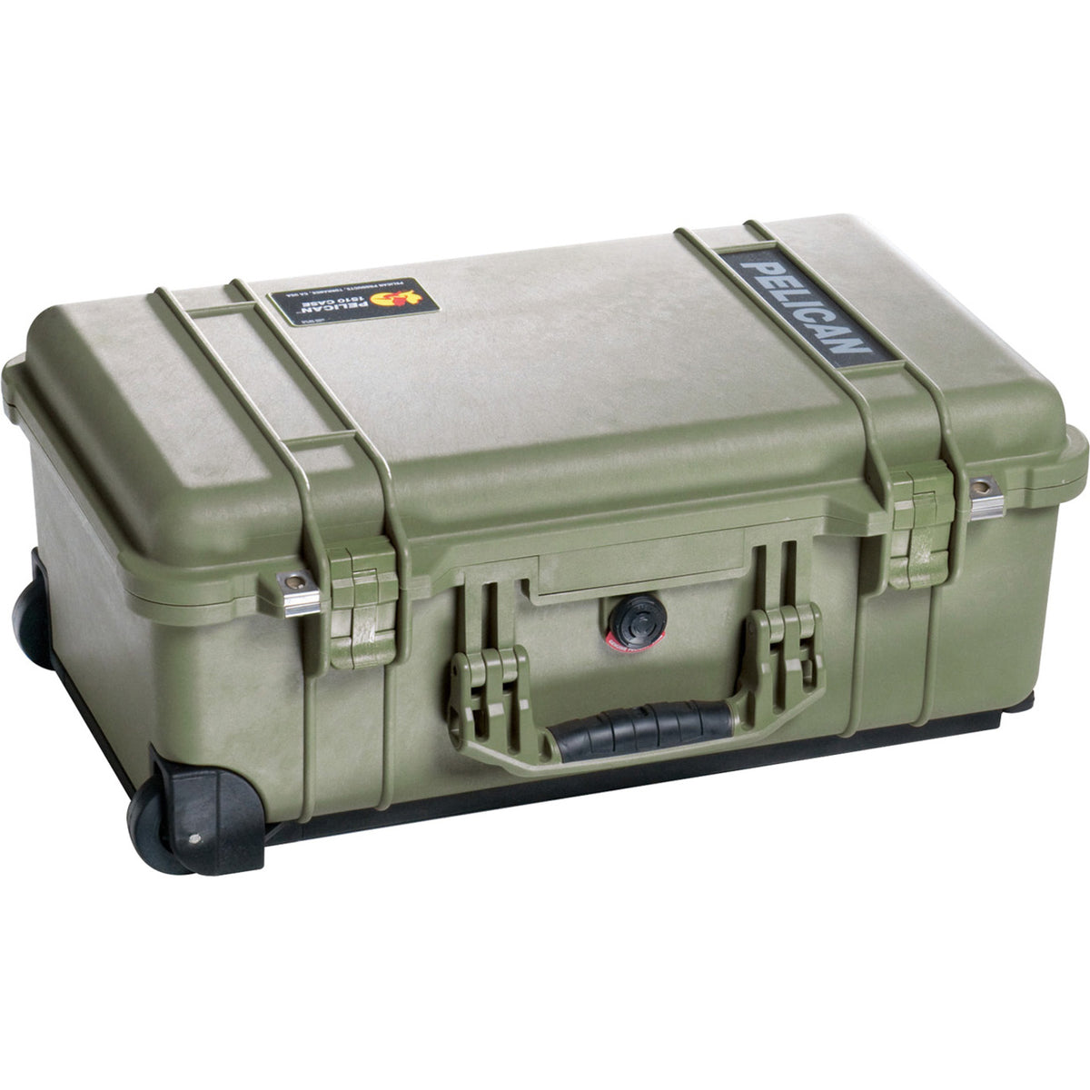 Olive Drab Green Watertight Carry On Hard Case with Foam Insert & Wheels H683