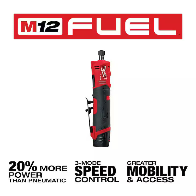 12V Lithium-Ion Cordless Straight Die Grinder Kit with 3/8 in. Ratchet U129