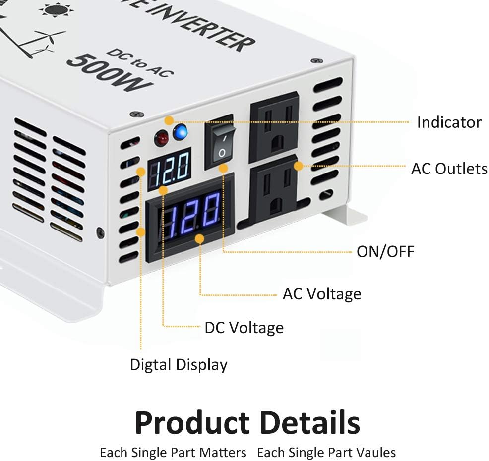 500W 12V Pure Sine Wave Car Power Inverter G279