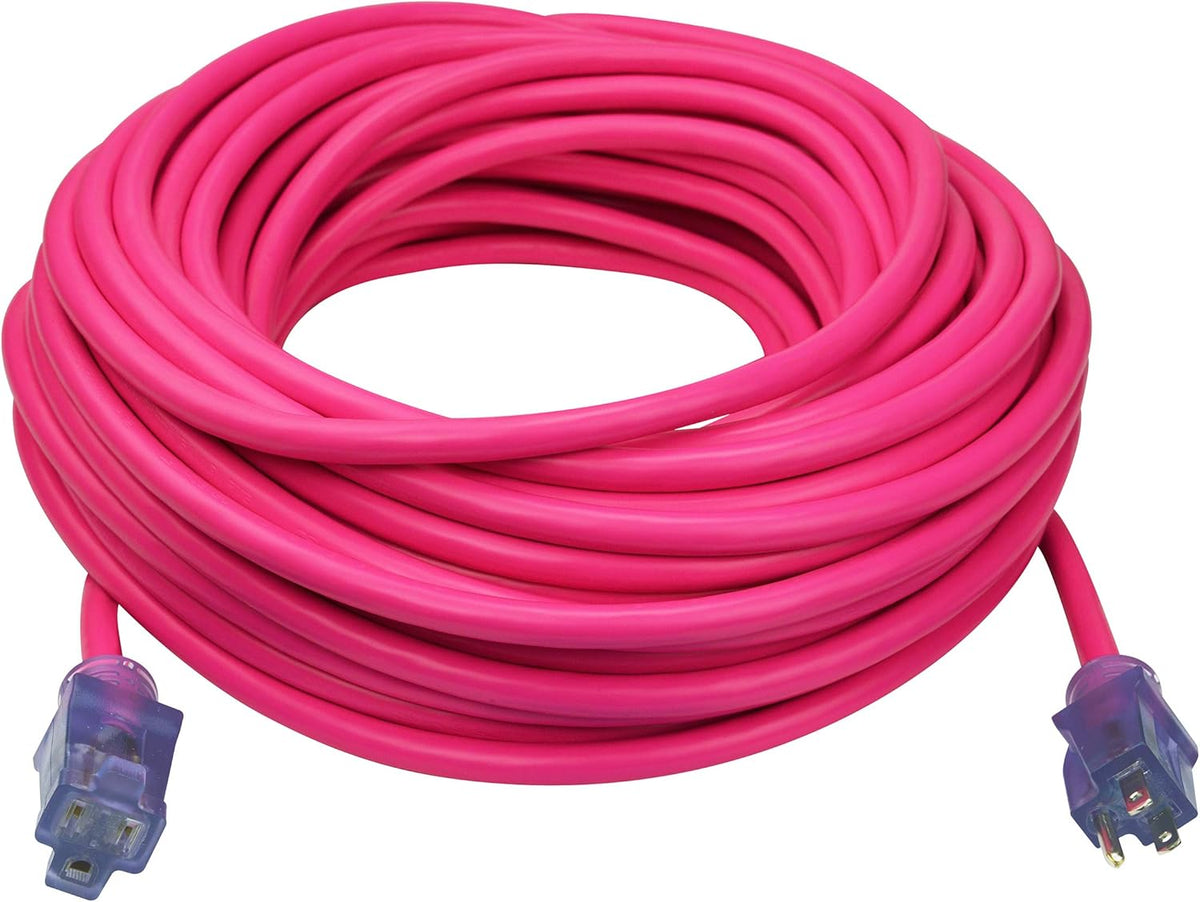 50 ft 3 Outlet Heavy Duty Outdoor Extension Cord 12/3 SJTOW Yellow L79170