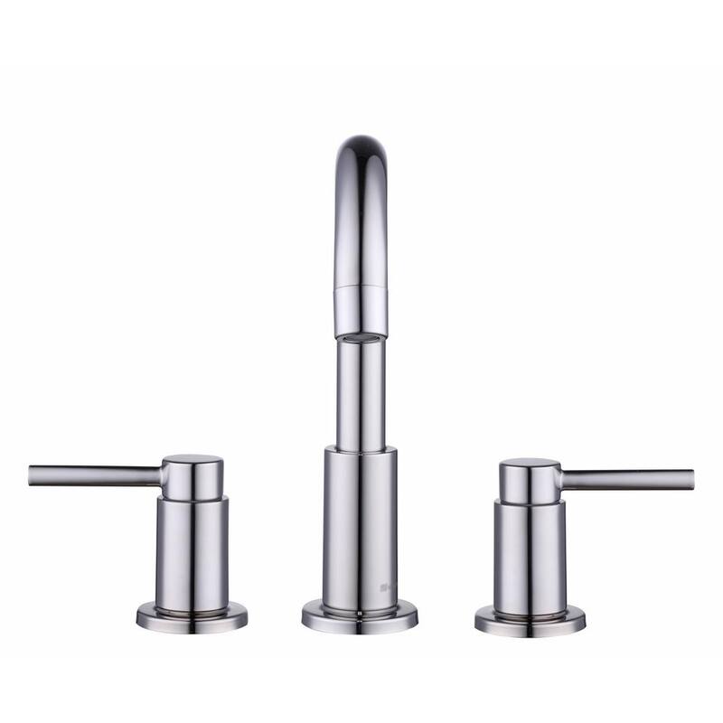 8 in. Widespread Double-Handle High-Arc Bathroom Faucet in Polished Nickel D246763